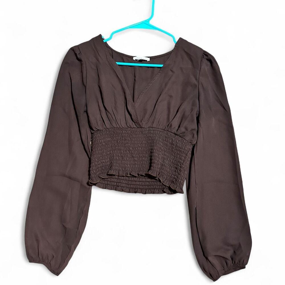 Ultra-flirt Women's Brown Crop-top